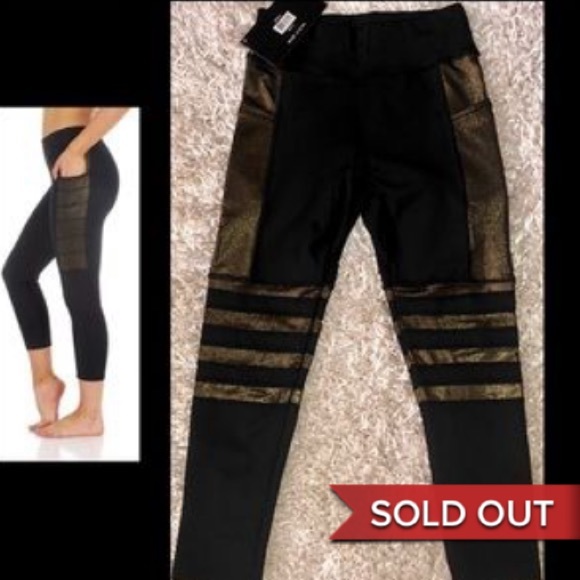 @SOULCRUSHER716 Pants - BSP•BETTER SPORTS GOLD METALLIC /BLACK LEGGINGS